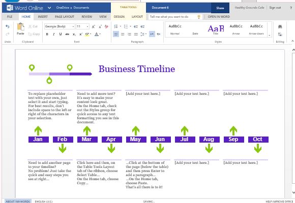 timeline template microsoft word