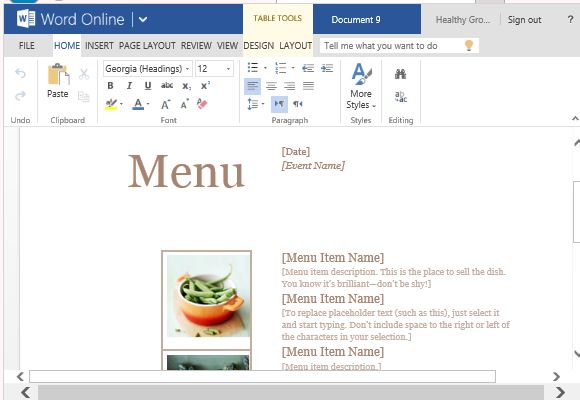 Convenient Menu Maker Templates by Microsoft Office