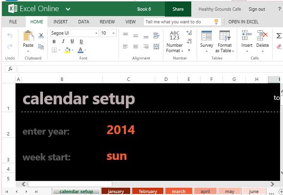 Automatic Monthly Calendar Template For Excel Online