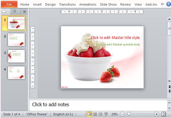 Fresh and Healthy Strawberry Filled Presentation Template