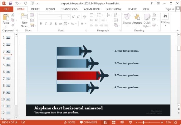 airplane infographic slide