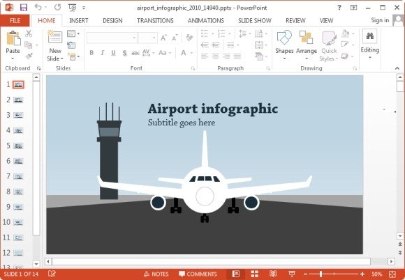 airport infographic powerpoint template