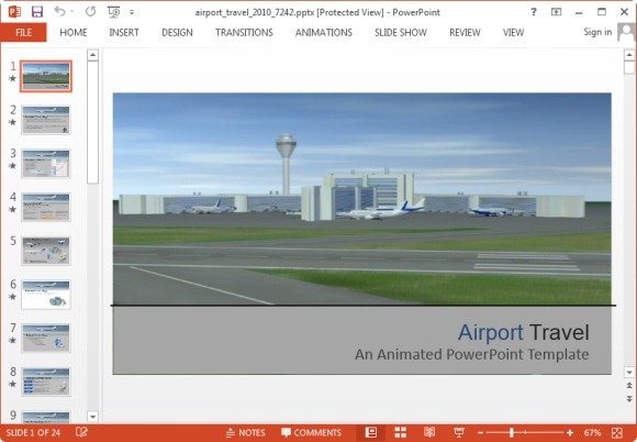airport travel powerpoint template