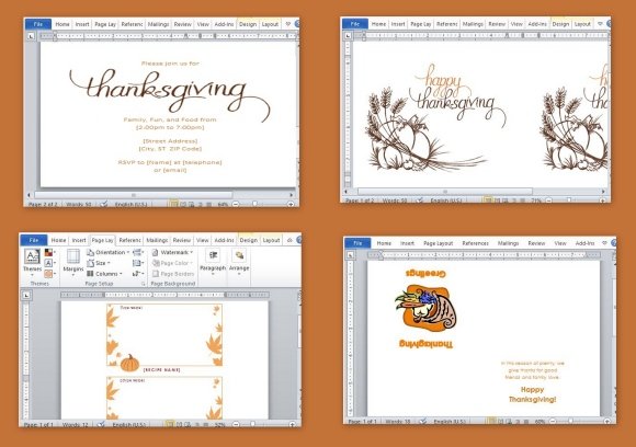 best thanksgiving templates for word