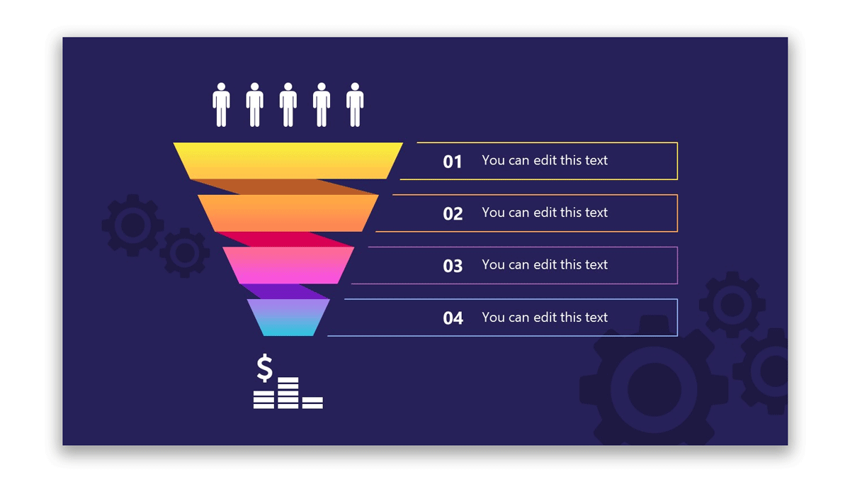 Editable Funnel template PowerPoint