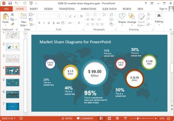 global market share powerpoint template