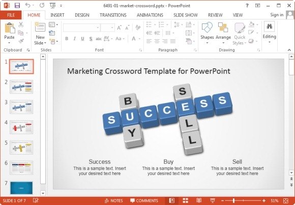 marketing crossword puzzle template for powerpoint