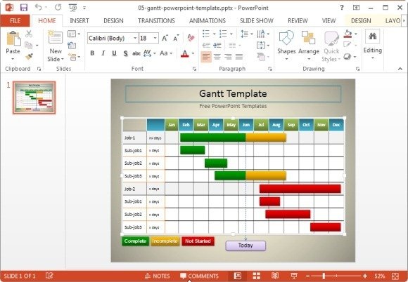 simple gantt chart template for powerpoint