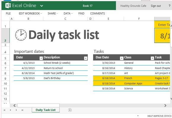 excel daily work schedule template