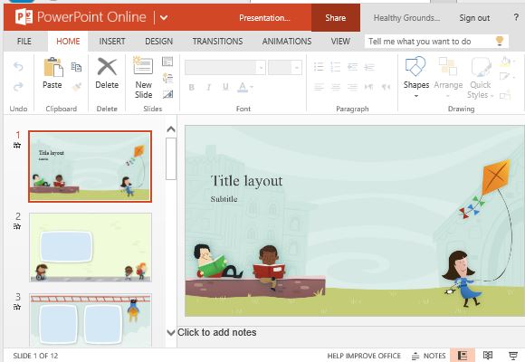 Beautifully Illustrated Educational Template for Children's Presentations with a Kite