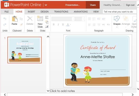 Colorful Certificate of Award Template for Young Students
