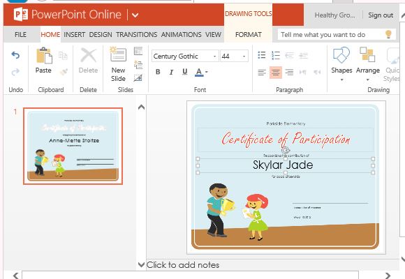 Customize the Certificate for Your Own Activities and Awards