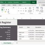 Professionally Designed Electronic Check Register Template