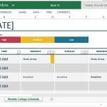 Standard Yet Versatile Template for College Schedule Tracking