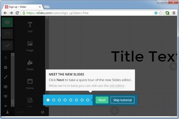 getting started with slides web app