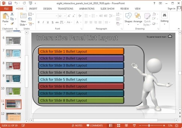 interactive panels layout for powerpoint