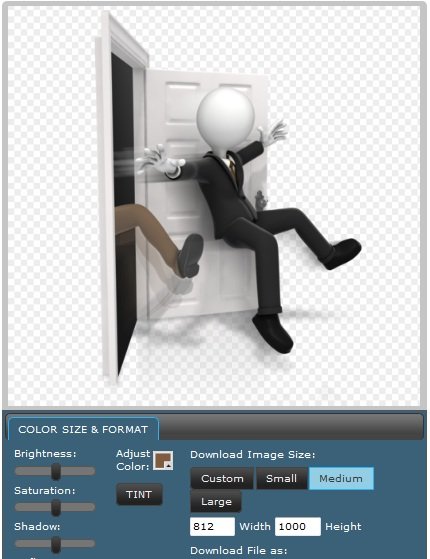kicked out of door clipart