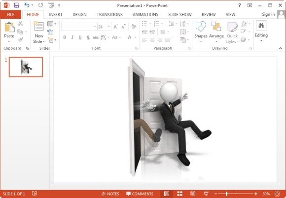 Open A Door Looking  3D Animated Clipart for PowerPoint