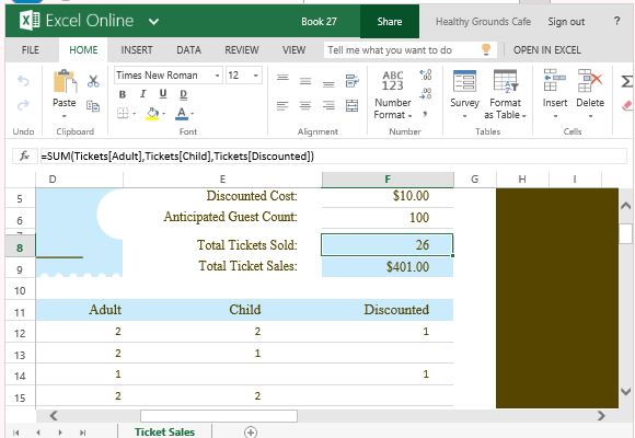 Automatically Generate Totals and Costs to Your Ticket Sales