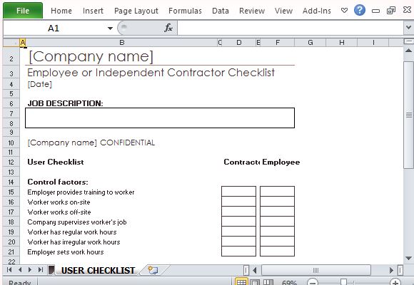Classify Employees Based on Job Descriptions and Given Checklist Factors