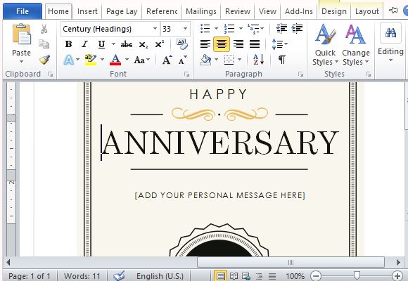 How To Create A Printable Anniversary Gift Certificate