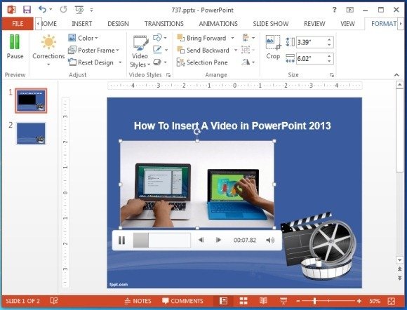 Insert video to a PowerPoint 2013 slide