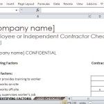 Professional Employee or Independent Contractor Checklist
