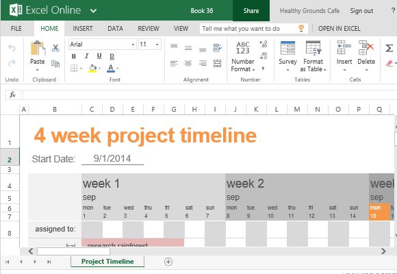 project planning tools excel