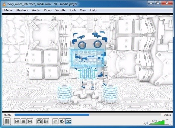 boxy robot video animation with custom text