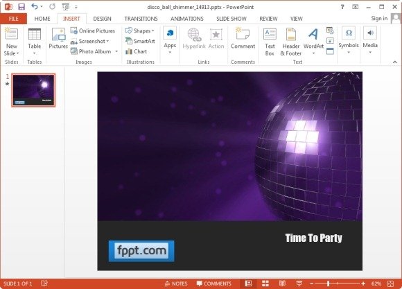 Animated Disco Ball Shimmer PowerPoint Template