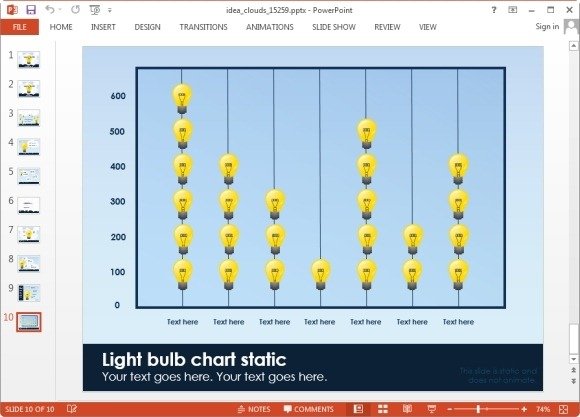 idea bulb chart slide