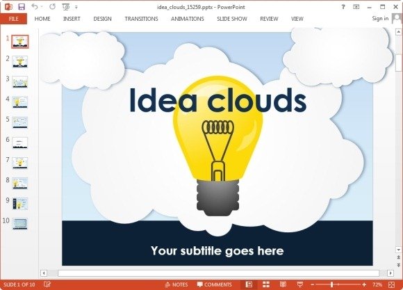 idea clouds powerpoint template