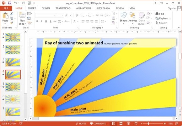 sunshine themed animated slides