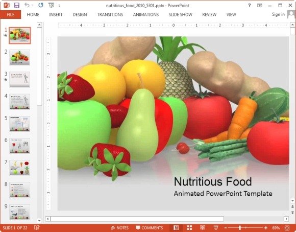 Animated Nutrition PowerPoint Template
