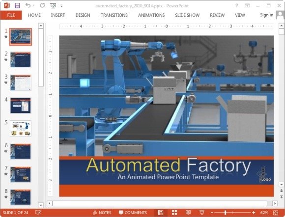 Automated factory template for PowerPoint