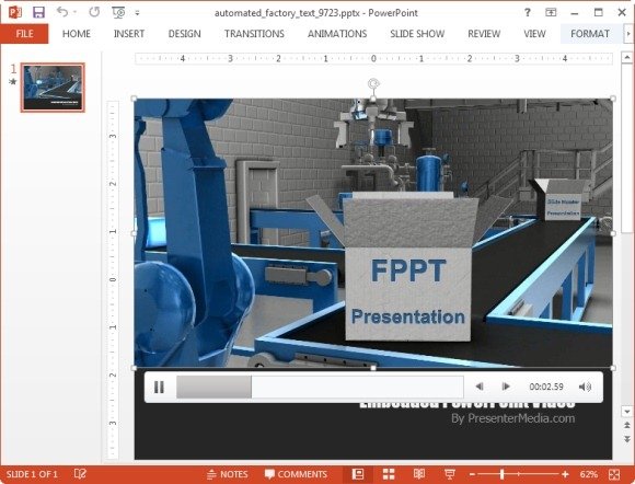 Automated factory video background template