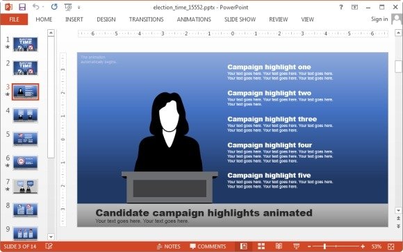 Candidate campaign animated slide