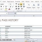 Excel 2013 Template Specially Designed for Classroom Hall Pass