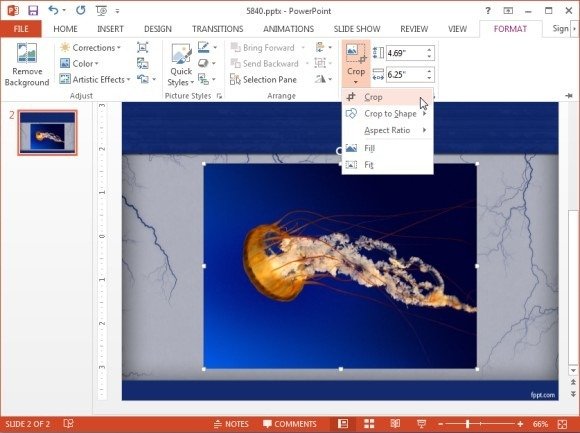 How to crop a picture in PowerPoint 2013