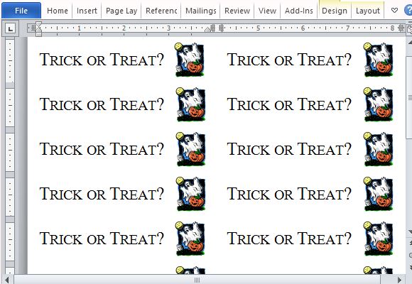 Multiple Halloween Themed Labels in One Page