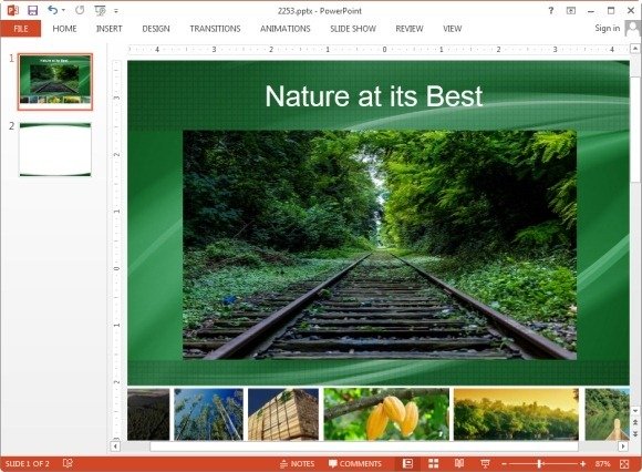 Rotated picture in PowerPoint 2013