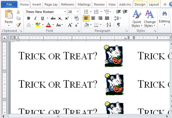 Trick or Treat Label Maker Template
