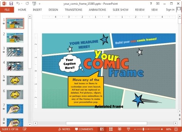 Your comic frame PowerPoint template