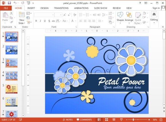 Animated petal PowerPoint template