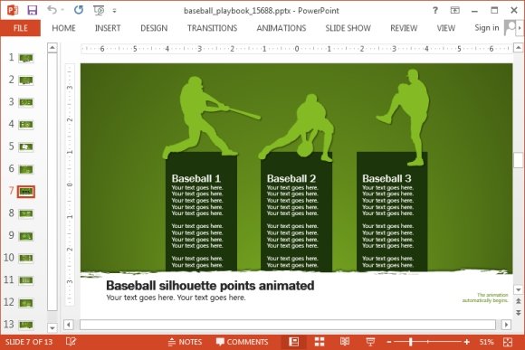 Baseball presentation template