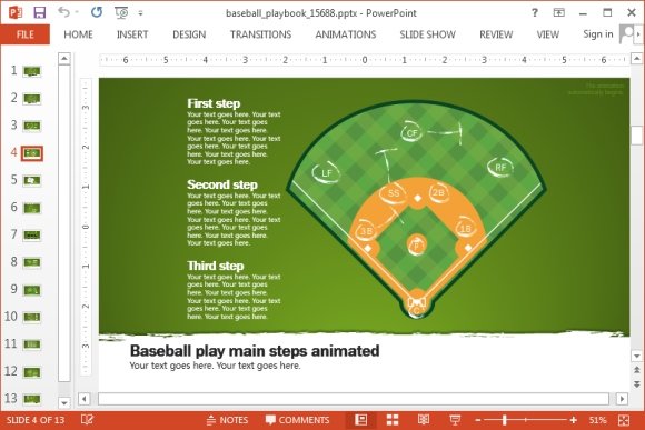Customizabe baseball field diagram