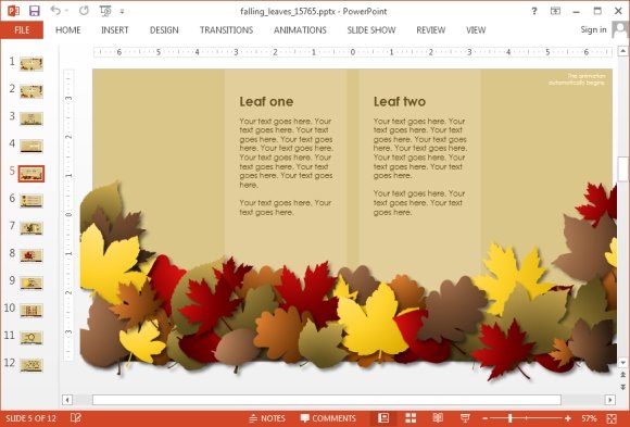 Falling leaves comparison slide - Wide Variety of Slide Layouts in PowerPoint