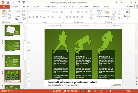 Football comparison slide