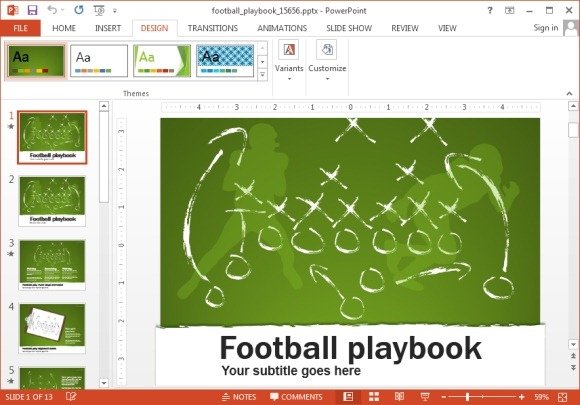 Football playbook PowerPoint template