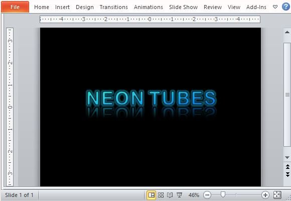 powerpoint-template-with-glowing-neon-text-effect